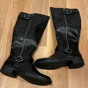 Mia Black vegan Leather‎ Knee-High Boots size 7.5